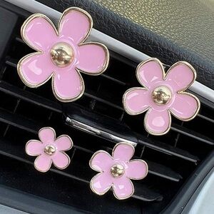 1set/4pcs Pink Car Air Vent Clip